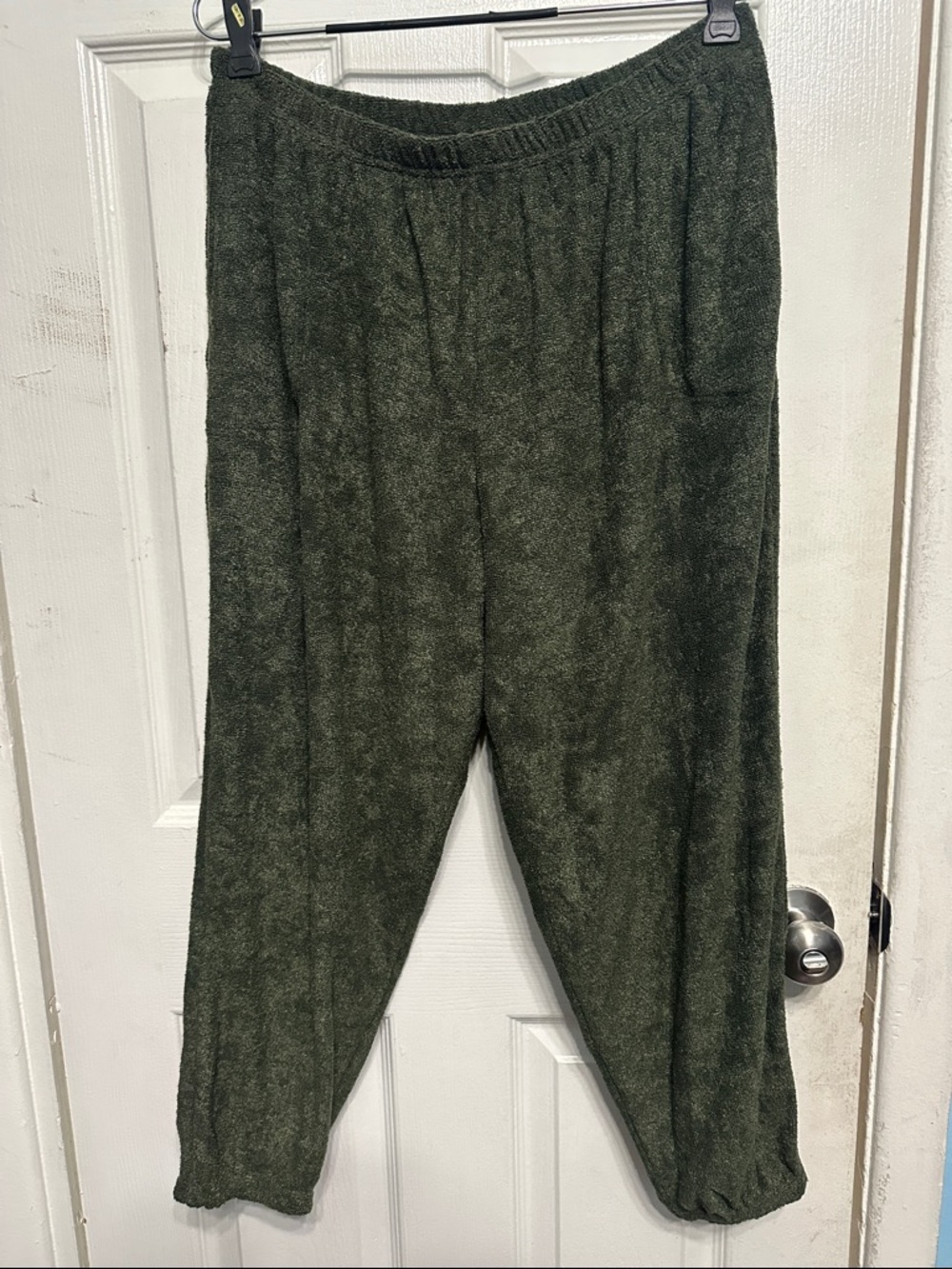 Cozy Olive Green Plush Lounge Pants
